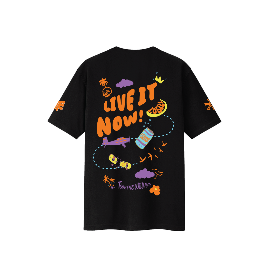 ZOSTEL LIVE IT NOW Oversized T-shirt Black