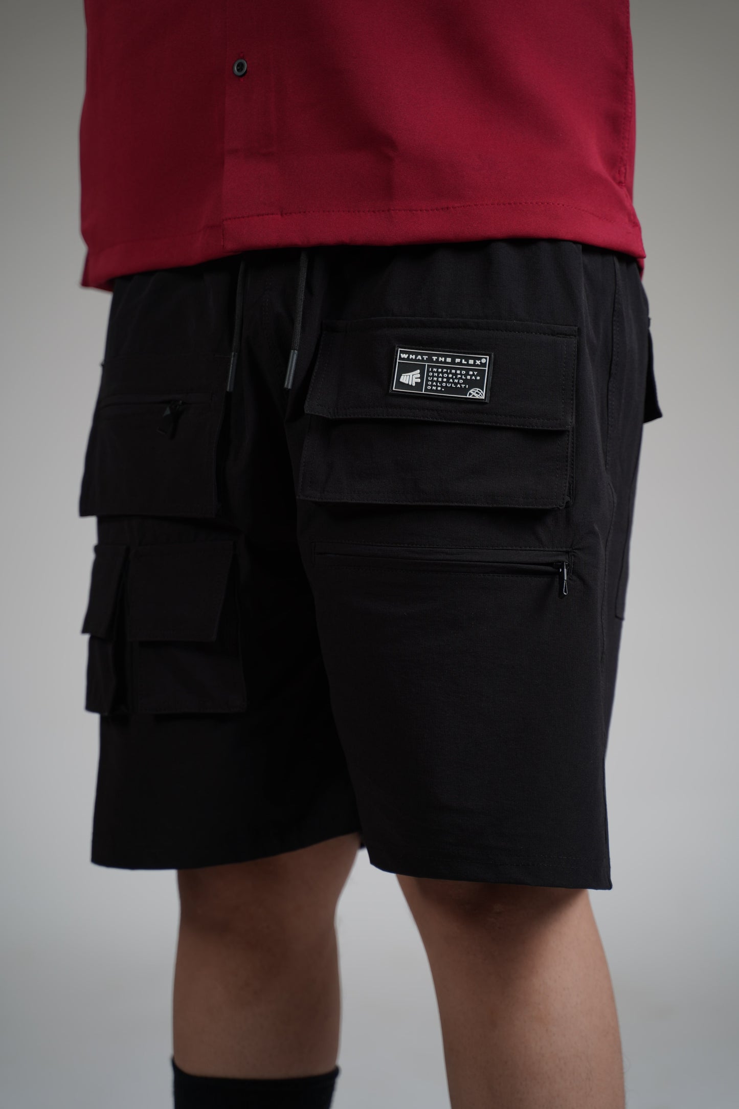 BLACK ZIPPER UTILITY Shorts