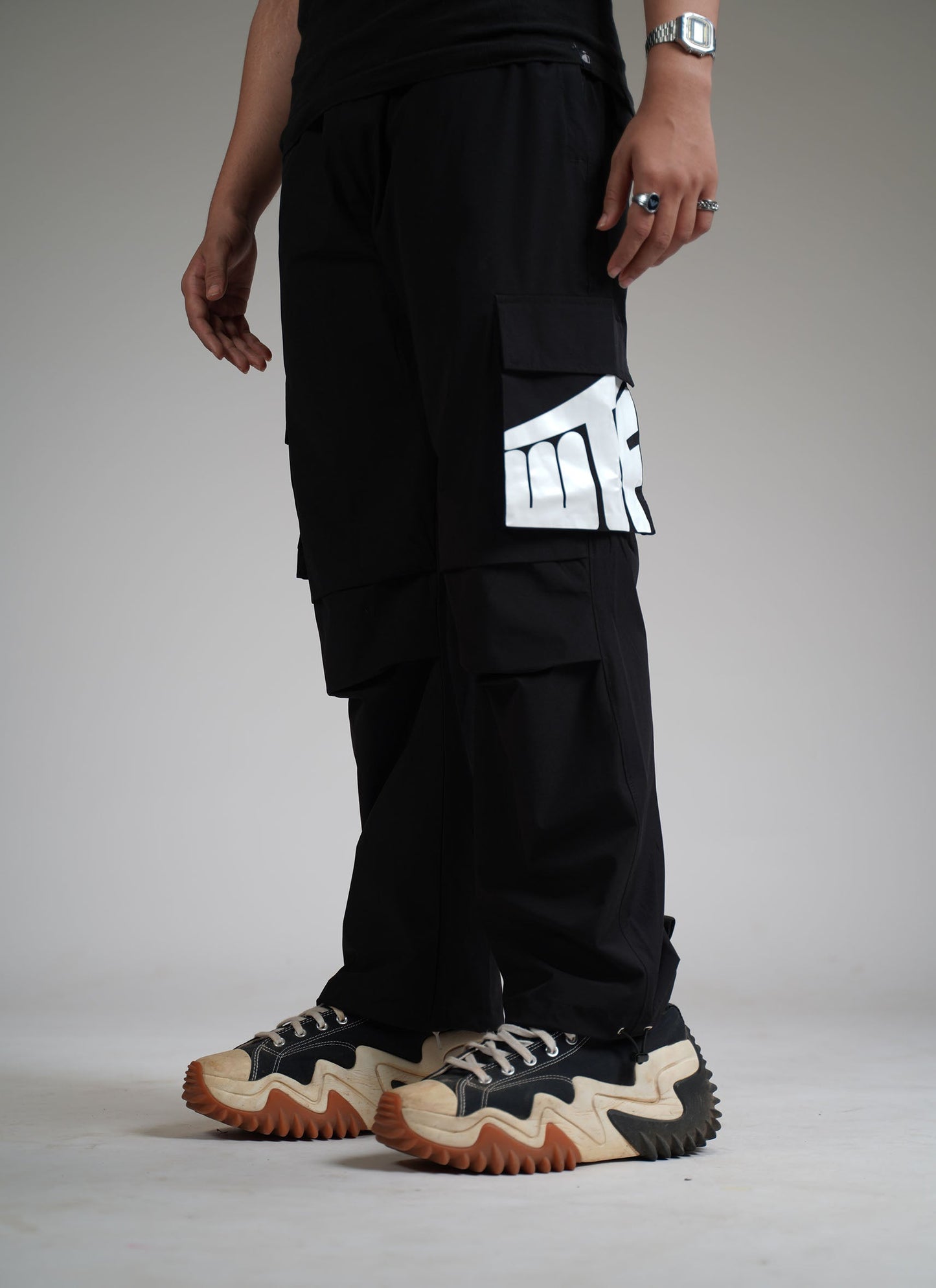 BLACK Parachute Pants